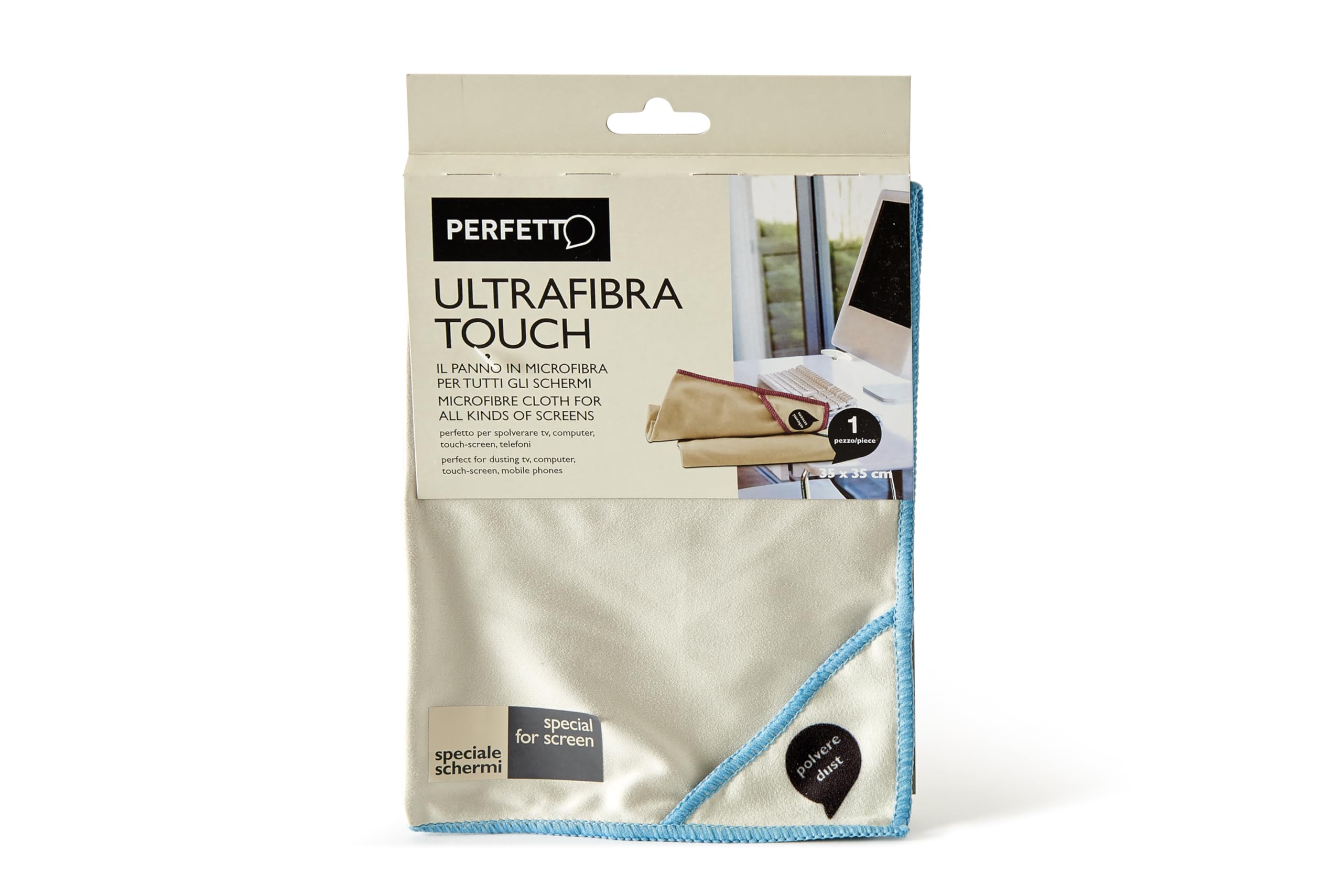 Perfetto Ultrafibra Touch Microfibre Cloth - Screens - Dimension- 35 x 35 Cm.