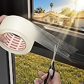 SWRT 2”x 90FT 8 Mil Heavy Duty Transparent Window Weather Sealing Tape, No Residue Window Insulation for Summer, Sealling Win