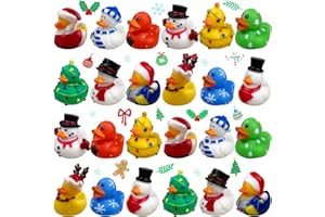 Anditoy 24 Pack Christmas Rubber Ducks Toys Bath Toys for Kids Toddlers Christmas Stocking Stuffers Party Favors Birthday Gifts