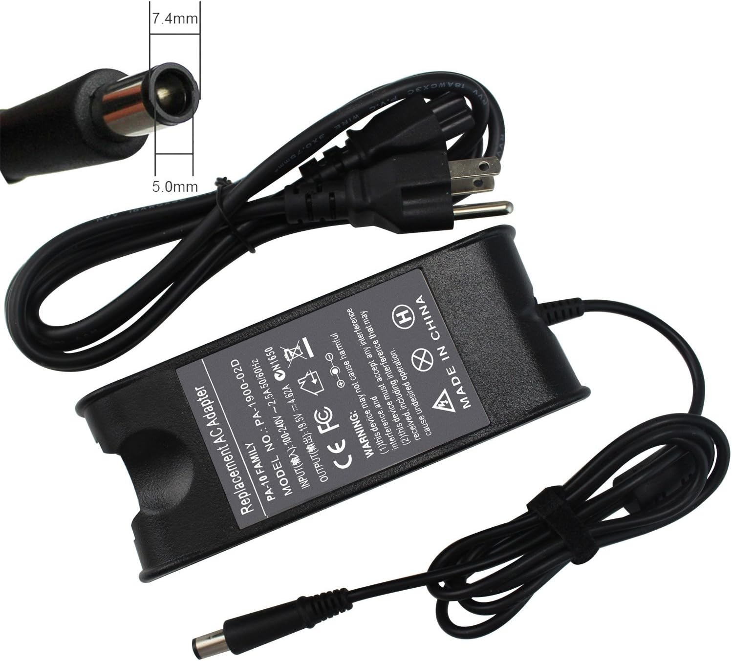 LNOCCIY 19.5V 4.62A 90W PA-10 AC Adapter Charger for Dell Inspiron 300m 600m 700m E1405 E1705 1420 1470 1520 1525 6400 8500 Latitude D400 D600 D800 X300 E4200 E4300 E5400 E6400 E6500 Power Supply Cord