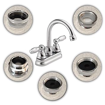 Smarterfresh Five Piece Female Faucet Adapter Kit Brass Aerator