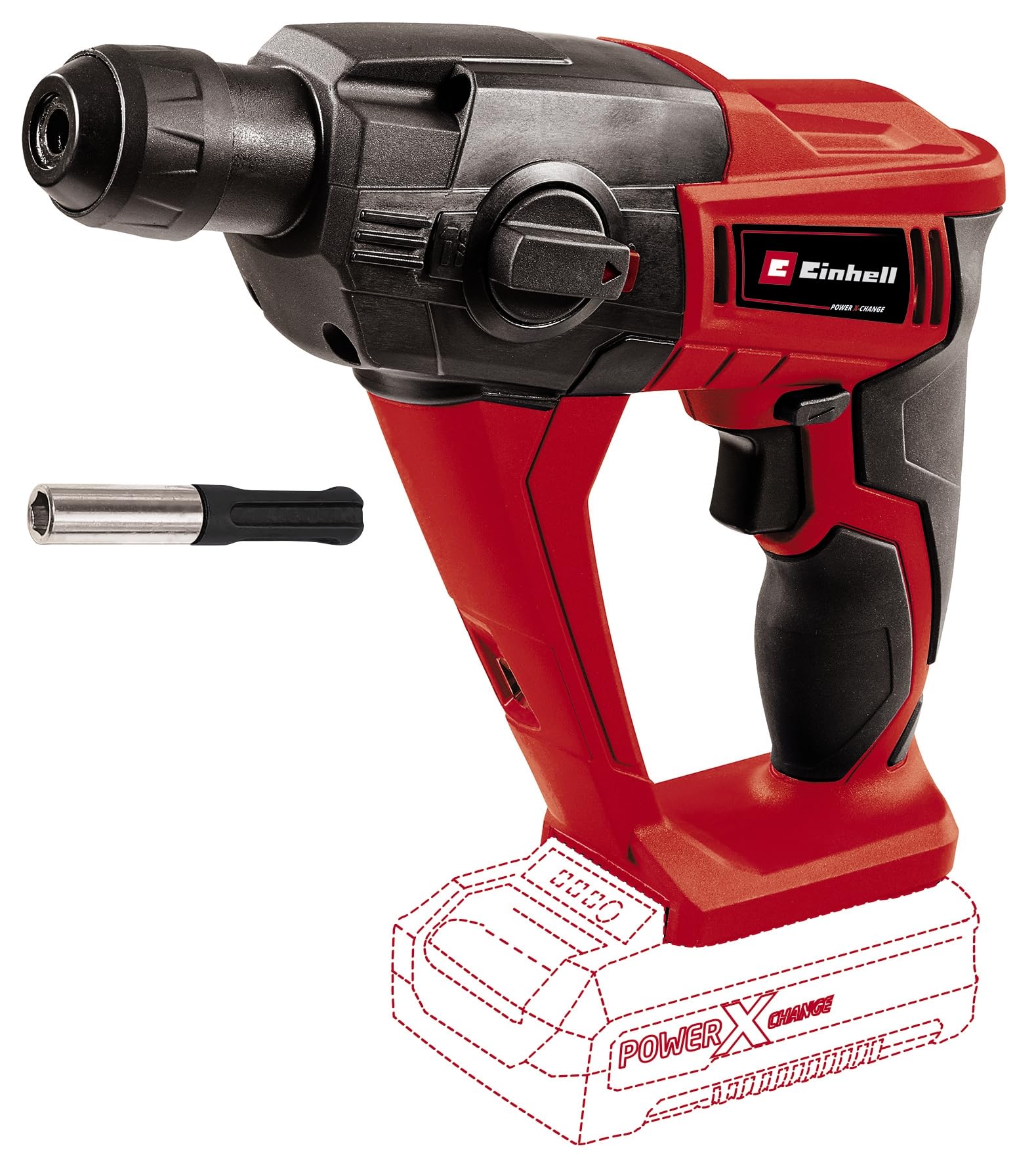 Einhell TE-HD 18 Li Power X-Change 18V Cordless Rotary Hammer Drill | SDS Plus Drilling, Impact Drilling, Screwing and Chiselling Functions | Solo - Battery and Charger Not Included