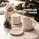 LIFVER Coasters for Drinks Absorbent 6 Pcs Marble Style Cork Backing view 7