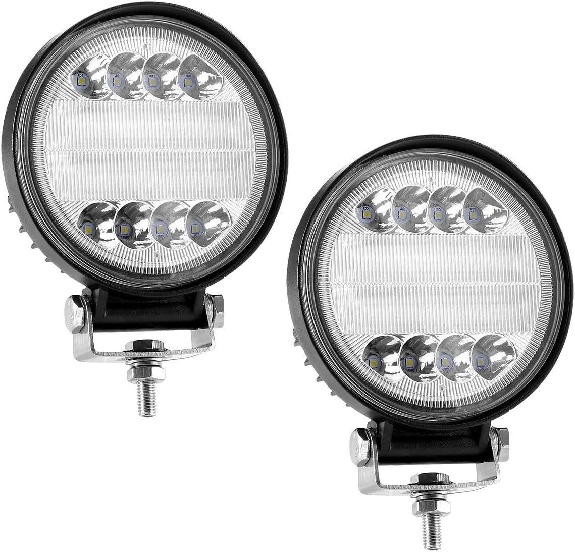 Kawell LED Work Light 30W Round LED Light Spot Flood Combo Beam Work Light Offroad Light Fog Light Backup Light Driving Light for Truck Pickup Jeep Boat Outdoor SUV ATV UTV(2 Pack)
