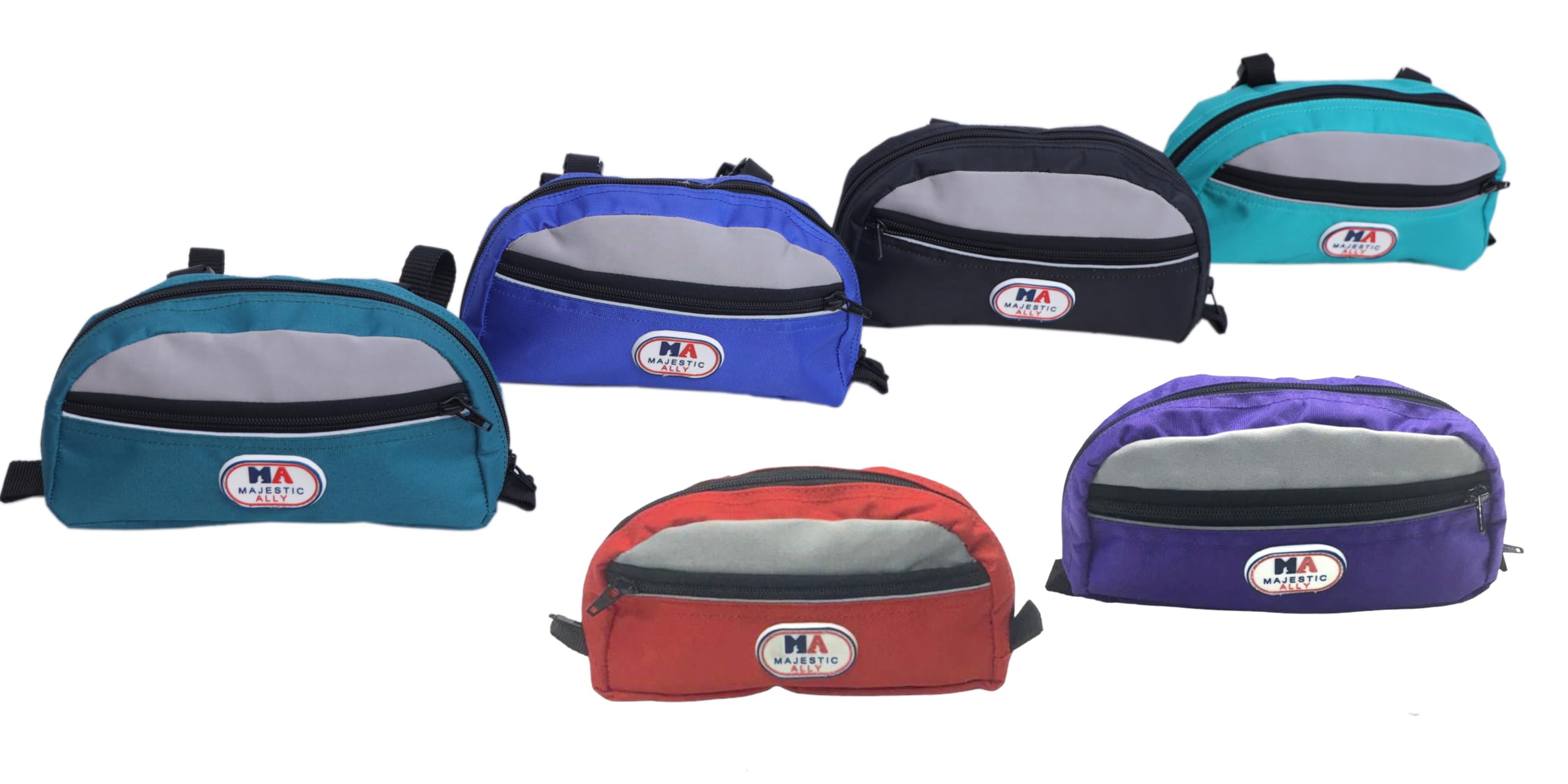 Majestic Ally Nylon Reflective Horse Saddle Pommel Bag, Saddle Waterproof Pouch Sack for Equine Saddle Accessories (Purple)