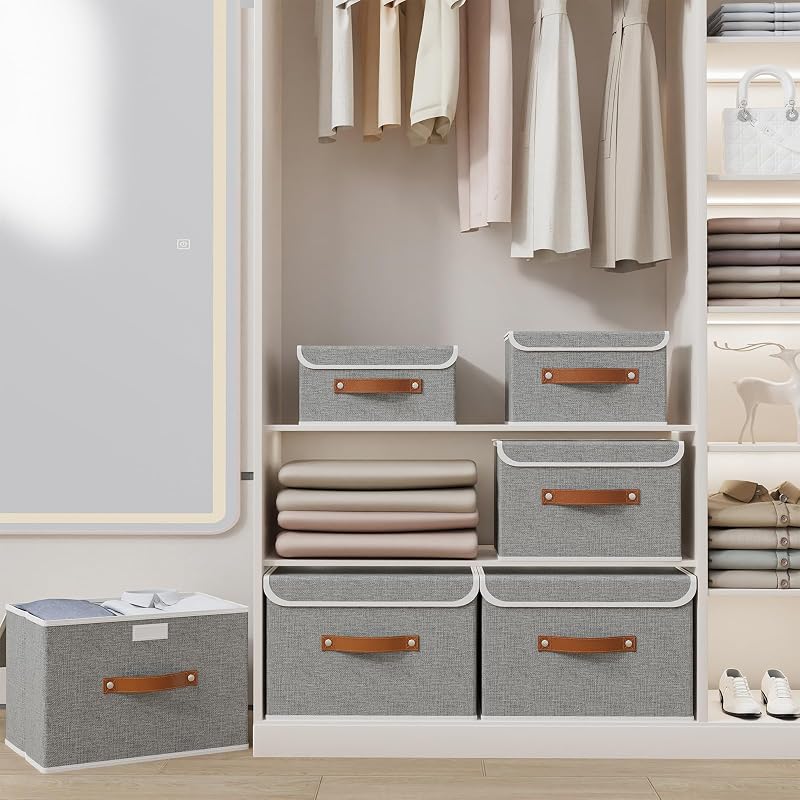2 Piezas Caja almacenaje, Cajas Organizadoras, 44x29x30cm, Gris — foto 2 de 7