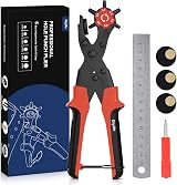 Diyife Leather Hole Punch Upgraded Heavy Duty Revolving Plier 2mm-4.5mm Red