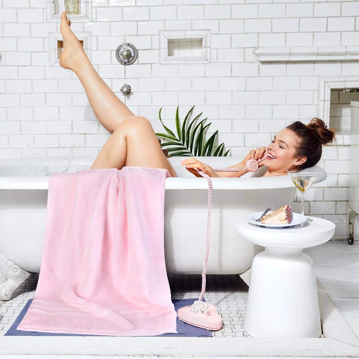 Josmon Towel Sets, 100% Cotton Bath Towels Set 6 Pieces for Bathroom, Luxury Highly Absorbent Hotel Spa Gym 2 Bath Towels 2 Hand Towels 2 Washcloths (Pink): Home & Kitchen