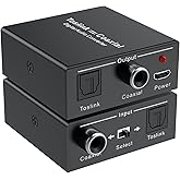 Bi-Directional Coaxial to/from Optical Converter, SPDIF Toslink to Coaxial or Coax-to-Optical Digital Audio Converter, Suppor