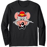 Chuck E. Cheese Big Face Vintage Chest Portrait Long Sleeve T-Shirt