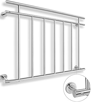 Edelstahl Balkongitter V2A französischer Balkon Fenster Gitter Geländer