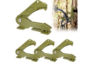 SprintGy 4Pcs Saddle Hunting Bow Hangers, Saddle Hunting Gear Accessory Hooks for Gear Strap Treestand Rope, Sturdy and Light