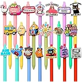 20PC Funny Charm Pens Cute Silly Cat Duck Funny Sayings Sassy Quirky Sarcastic Animals Black Gel Ink Novelty Pen Work Desk Accessories Office Supply Set Unique Gifts For Adults Coworkers Friends