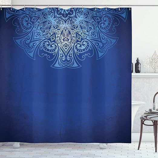 Amazon Com Lunarable Royal Blue Shower Curtain Retro With Traditional Middle Eastern Historical Pattern Cloth Fabric Bathroom Decor Set With Hooks 70 Long Violet Blue Home Kitchen