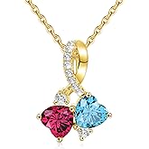 Valentines Day Gifts for Her, Birthday Gifts for Women Birthstone Necklace Teens Stocking Stuffers Dainty Gold Necklaces with 2 Birthstone Teen Girl Gifts Trendy Stuff Birthday Gift for Her Graduation Christmas Jewelry