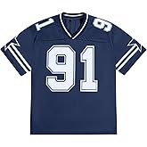 Jersey Shirts for Men Y2k Graphic Number Oversized Tees V Neck Baggy Streetwear T Shirt Summer Tops