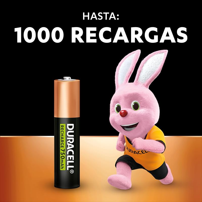 AAA Pilas Recargables (Paquete de 4) 1.2V, 750 mAh NiMH