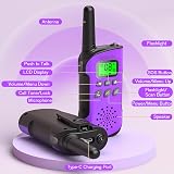 AWANFI Kids Walkie Talkies 4 Pack Rechargeable Long Range 3 km USB-C view 2