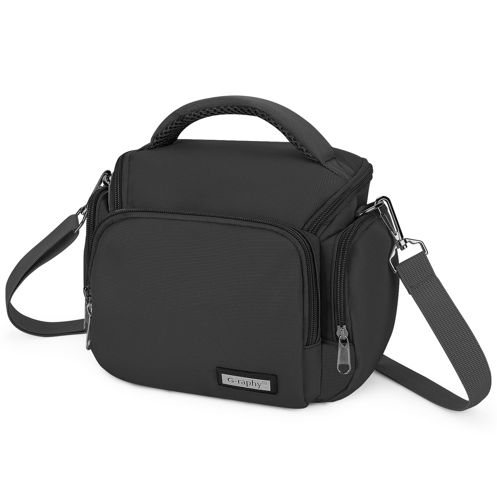 BAIGIO Camera Bag for DSLR SLR, Camera Case Waterproof, Cross Body Bag, Sling Bag with Adjustable Shoulder Strap Compatible with Canon, Sony, Nikon, Panasonic and More (Black)