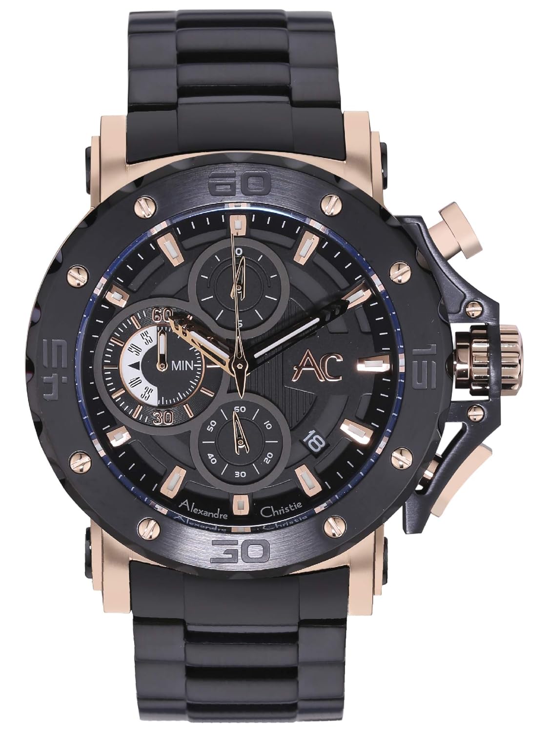 Black Dial Black Colored Strap 