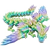 3D Printed Dragon - 18 inch Flying Flexible Dragon with Wings, Home Decor, Birthday Gift, Desk Pet(Aurora)