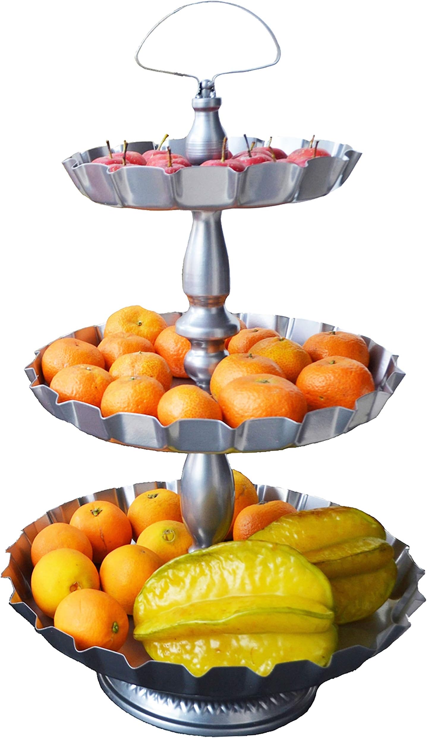 ShabbyDecor Metal 3 Tier Serving Tray Decorative Tiered Serving Stand for Hosting Party Wedding Birthday