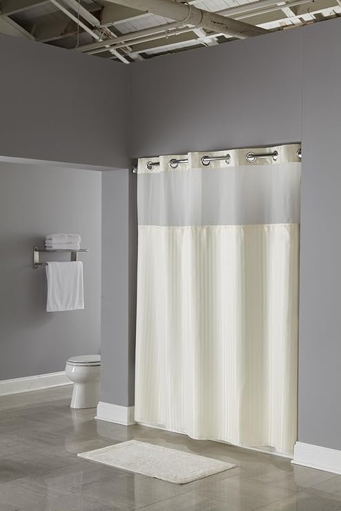 Amazon Com Hookless Rbh53my307 3 In 1 Shower Curtain Beige Home