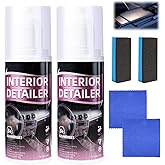 BAGISTES 2pcs Car Interior Cleaner,Deep Cleaner Polishing, Large 15 Ounce Capacity Interior Detailer, Tire Cleaner, Suitable for Cleaning Rubber, Plastic, leather Surfaces Inside the Car