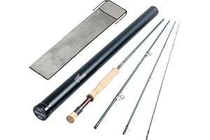 8 FANS 8Fans Fly Fishing Rod with Tube, 4-Sections,Fast Action Fly Rod with Pacbay Titanium-Coated Snake Guides,AAAA Pure Cork Handle,4-8w