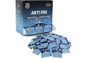 YOGO VISION Anti Fog Wipes for Glasses Pre Moistened Cleaner Lens Wipes for Screens, Binoculars, Face Sheilds, Ski Masks, Swim Goggles, Individual Wrapped Antifog for Eyeglass Cleaner (200 Pack)