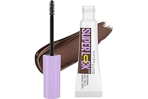 Maybelline Super Lock Brow Glue Eyebrow Gel, Lightweight and Waterproof Tinted Brow Gel For Up To 24HR Hold, Deep Brown, 1 Count