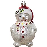 2 Count Glass Snowman Christmas Ornament, Blown Glass Snowman Ornaments for Christmas Tree