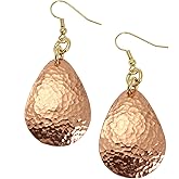 Hammered Copper Drop Earrings By John S Brana Handmade Jewelry Durable Copper Earrings