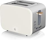 Swan Nordic 2 Slice Toaster 900W 6 Browning Levels Defrost Reheat White