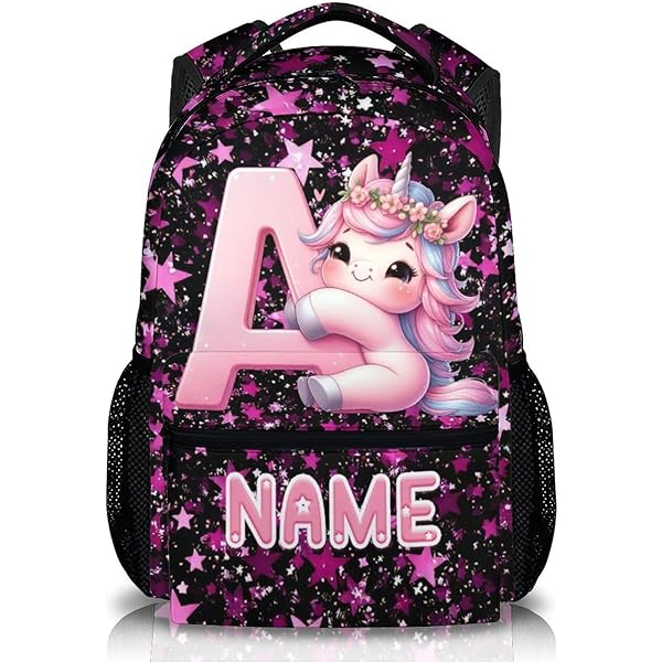 Personalised Backpack Kids 18 Litre Boys Girls Initial Name Lunch Bag Water Bottle And Pencil Case PE Bag School Bag Back To School Navy - UK