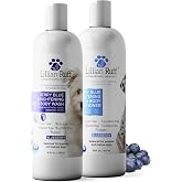 Lillian Ruff PRO Formula Berry Blue Brightening Dog Shampoo &amp; Conditioner Set - Professional Show-Quality Whitening, Stain &amp; Odor Eliminator, Hydrating Relief for Dry Skin, ProVitamin B5, USA Made