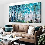 Ardemy Blue Wall Art Tree Canvas Forest Landscape