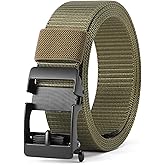 GOIACII Ratchet Tactical Gun Belt for Men Mens Golf Belt 1 3/8" Nylon Web Belt with Automatic Slide Buckle