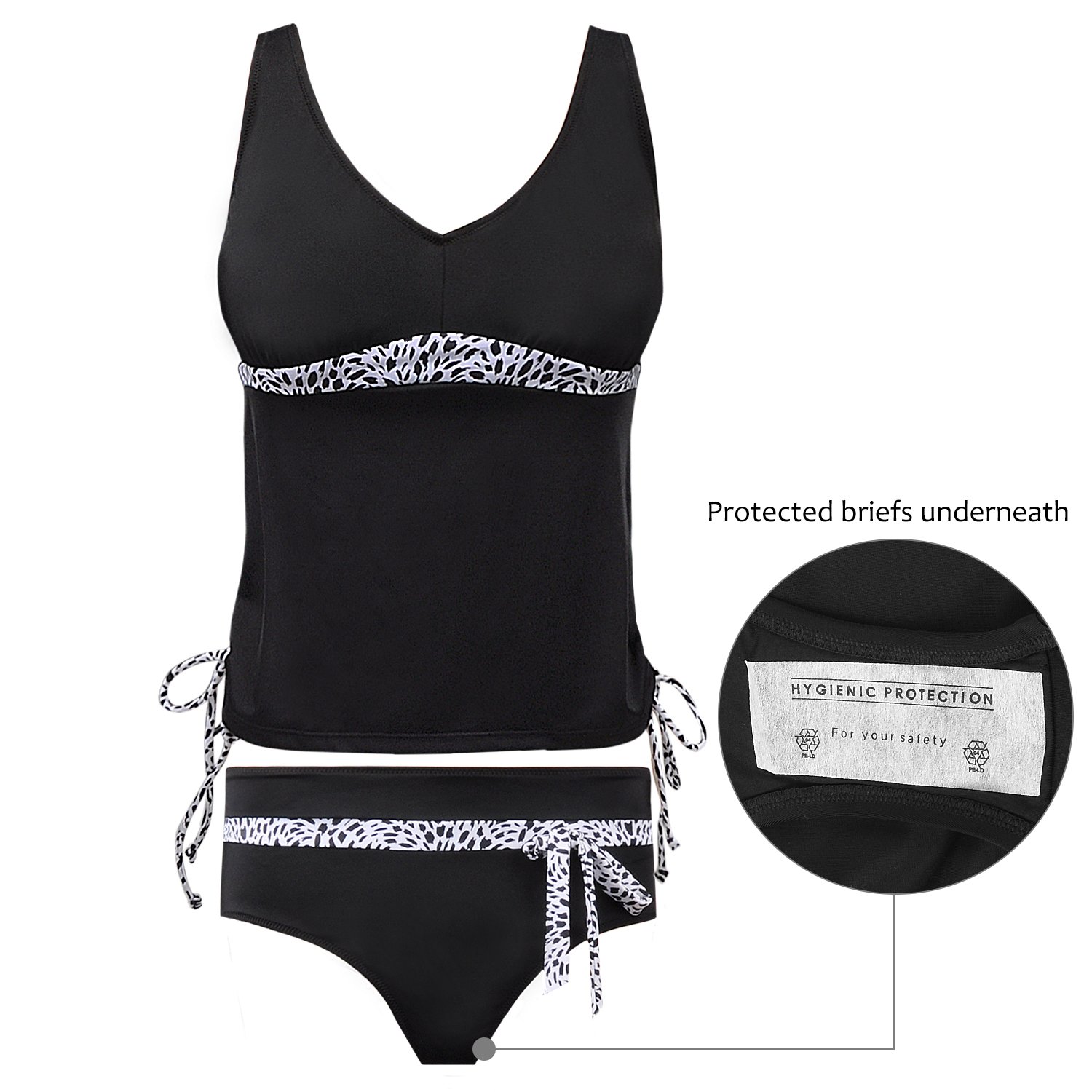 Solaris Tankini Swimsuits for Women Two Piece V Neck Bathing Suits Open Back Flattering Swimwear