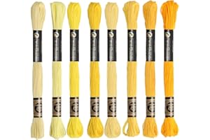 8 Skeins Colorful Embroidery Floss, 6 Strands Gradient Polyester Embroidery Floss, 8.75 Yards Variegated Gradient Cross Stitc