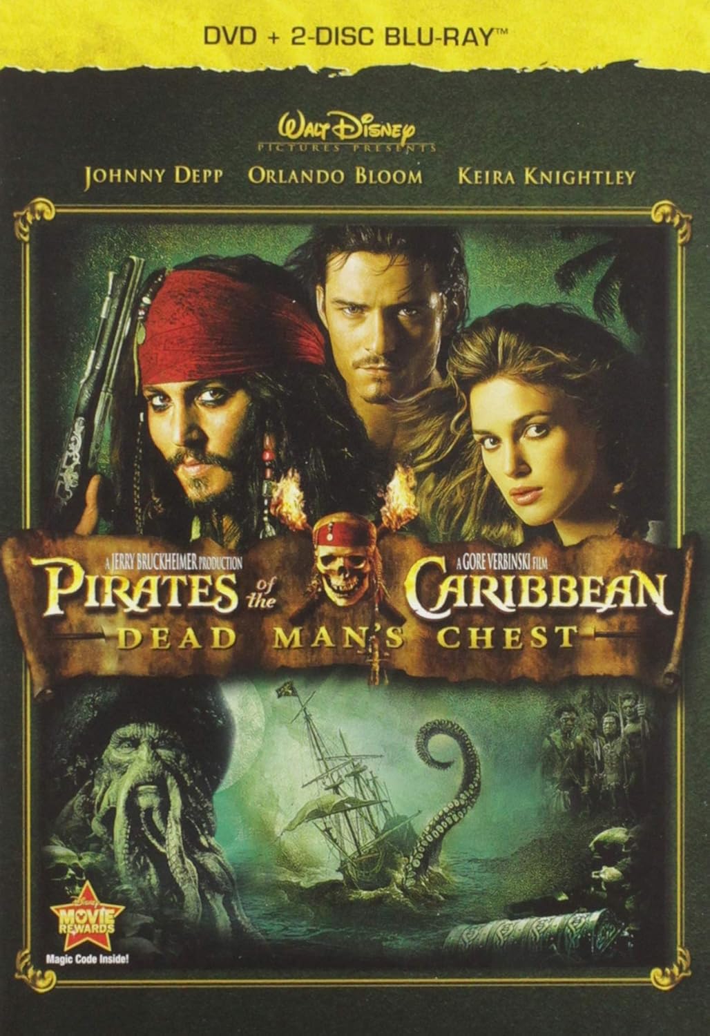 Amazon Com Pirates Of Caribbean Dead Man S Chest Three Disc Blu Ray Dvd Combo In Dvd Packaging Johnny Depp Orlando Bloom Keira Knightley Stellan Skarsga Rd Bill Nighy Jack Davenport Kevin R Mcnally Jonathan Pryce