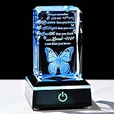 Movdyka 3D Crystal Butterfly Inspirational Gifts for Women Men Glass Plaque Encouragement Gifts with Colorful Led Base, Cheer Up Gifts for Friends Coworker Sister on Birthday Graduation