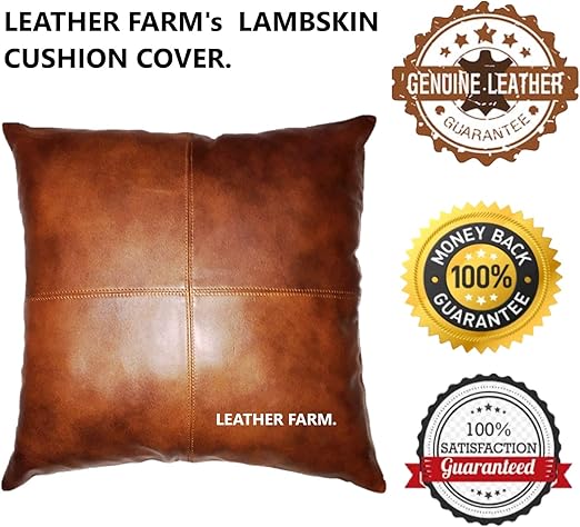 Amazon Com Thick Genuine Leather Pillow Cover Tan Decorative For