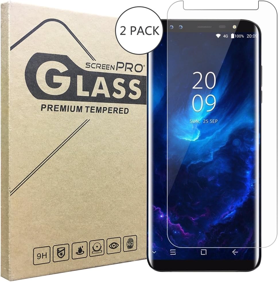 (2 Pack)Blackview S8 Tempered Glass Screen Protector，Thickness 0.3 mm 9H Hardness Bubble Free Crystal Clear 2.5D Round Edge Tempered Glass Screen for Blackview S8