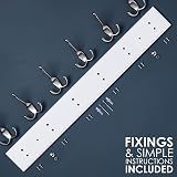 LARHN White Coat Hooks Wall Mounted 6 Triple Matt-Nickel 59 cm view 5