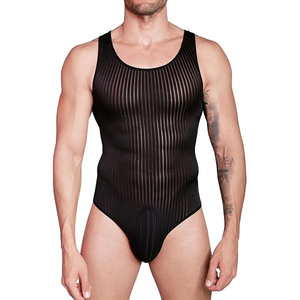 Justaucorps Une Pièce Sans Manches Pour Homme – Coupe Haute, Pour Sport, Danse Ou Lingerie, En Tissu Respirant