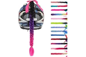 SEGO 1 PCS / 2 PCS Helmet Pigtail Helmet Braids with Detachable Suction Cup with Bowknot Motorcycle Helmet Ponytails Hair Tails Decoretion Many Colors (Helmet not Included)