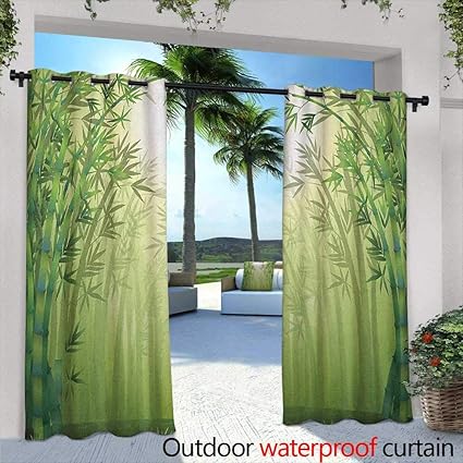 Amazon Com Beihaisun Bamboo Custom Outdoor Curtain Image Of
