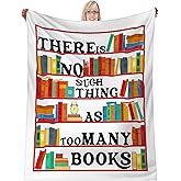 Preboun Book Lovers Gifts Flannel Blanket Librarian Blanket 60" x 50" Bookworm Book Accessories for Reading Lover Writers Club Gifts for Birthday