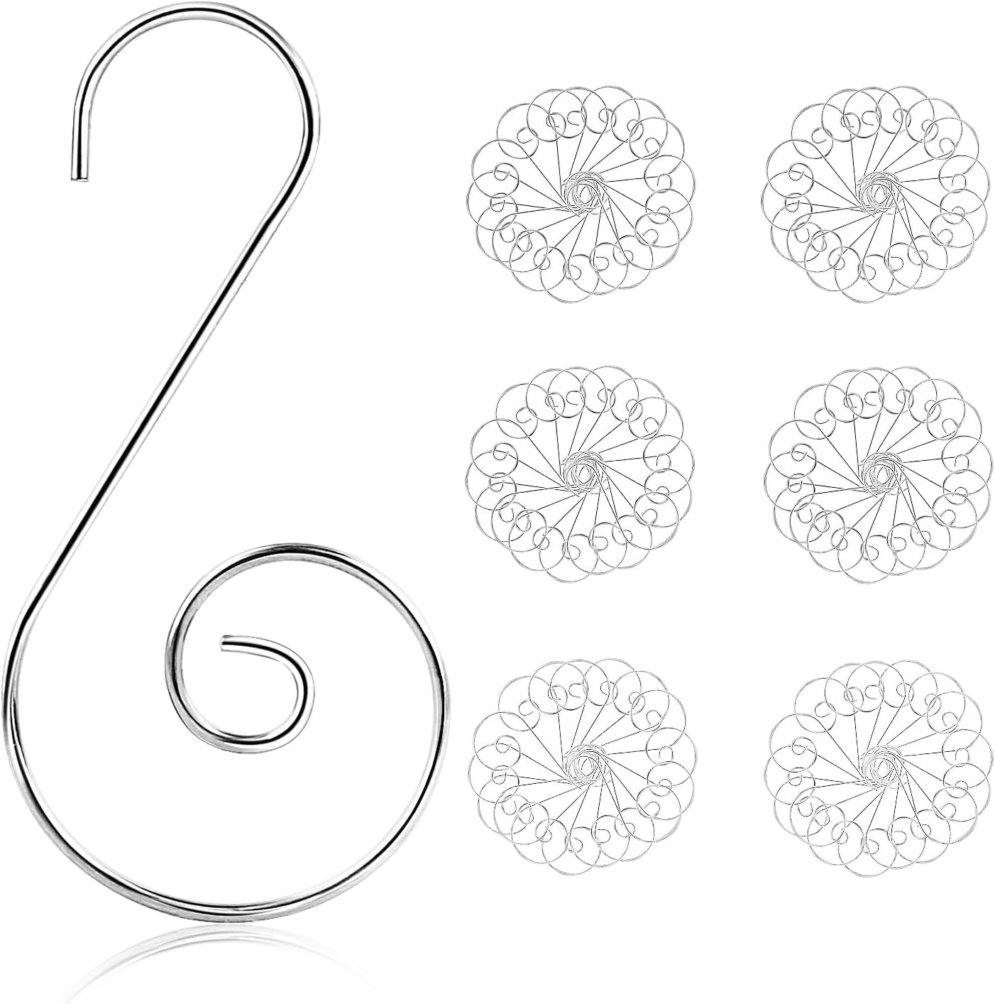 Ornament Hooks - KOHcojim 120 Pack Christmas Ornaments Hooks Ornament Hangers, Stainless Steel S-Shaped Hangers for Christmas Tree Decorations, Holiday Ornament Hangers Christmas Tree Hanger (Silver)